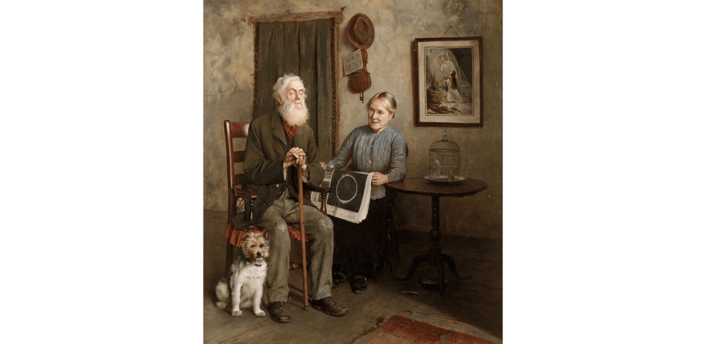 THE TOTAL ECLIPSE The Total Eclipse by Charles Spencelayh: A Stunning Depiction of Nature's Wonder and Human Emotion Charles Spencelayh, community, historical significance., human emotion, light and shadow, natural wonder, painting, Realism, solar eclipse, The Total Eclipse