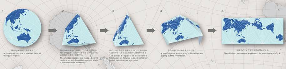 accurate world map scale design japan hajime narukawa 5 A Deception-Free Real World Map – AuthaGraph World Map Authagraph, Authagraph Harita, Authagraph map, Authagraph Projection, education, Geography, Hajime Narukawa, Narukawa Lab, Real World Map, World