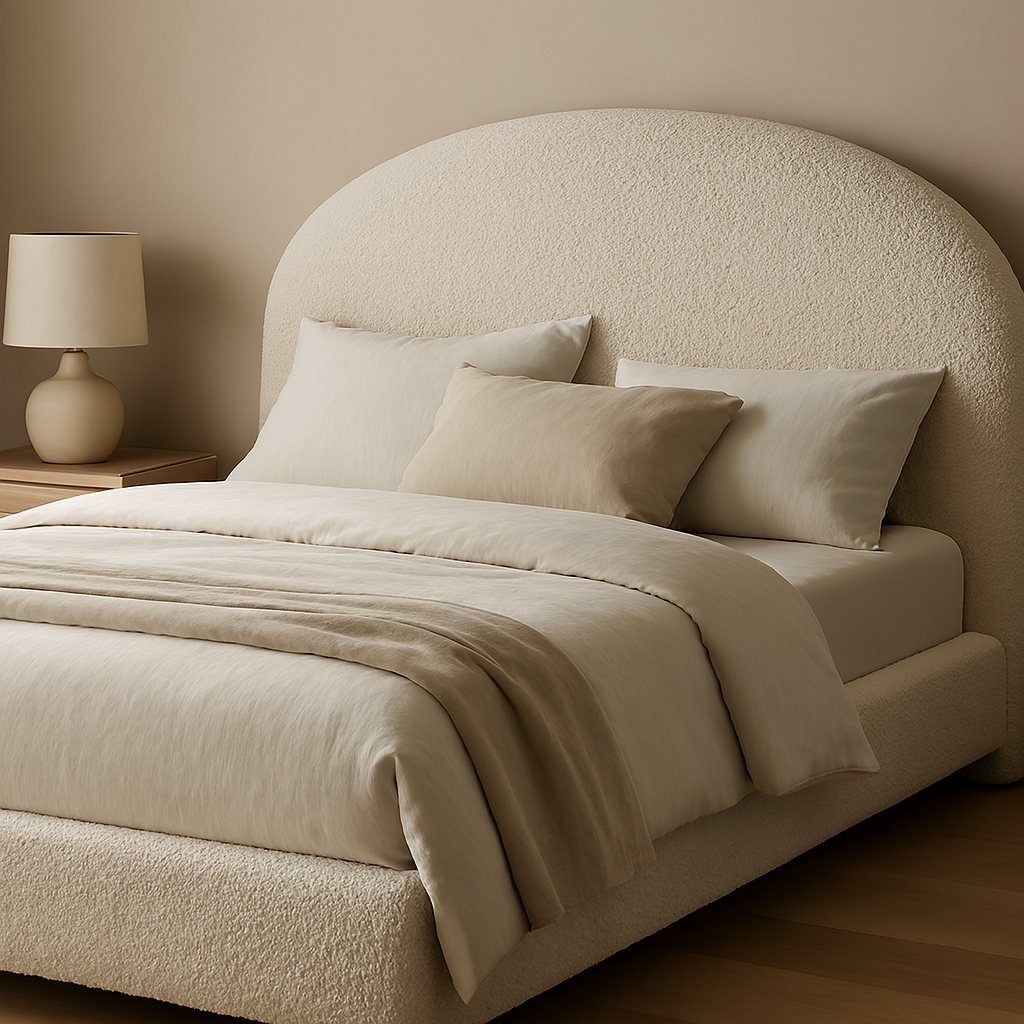 boucle bed boucle fabric boucle headboard modern bedroom design Boucle Beds: The Cozy Design Trend That’s Redefining Modern Bedrooms Health & Sport